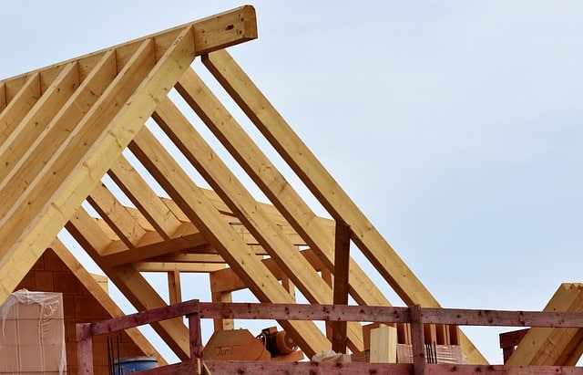Roof timber frame made of rafters