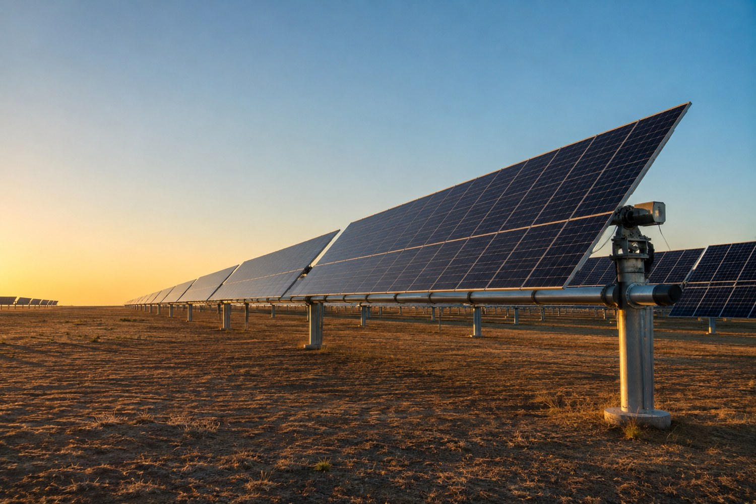 Utility-scale single-axis tracker array
